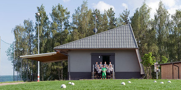 Sportheim Sportheim der Spielvereinigung Wart-Ebershardt von außen